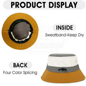 หมวกทรงถังกันน้ำอุปกรณ์เสริมเครื่องแต่งกายหมวกสีตัดกันสำหรับลำลองและเดินทางขายดี - Product Image 3