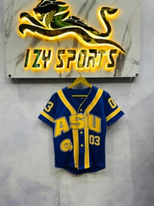 Camiseta de Béisbol Sublimada para Jóvenes, con Botones al Frente, de Poliéster, Transpirable, Uniforme para Prácticas y Juegos de Equipo - Product Image 1