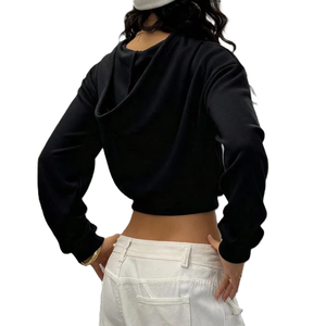 Fabricant OEM – Nouveaux sweats à capuche pour femmes, esthétique ailes d'ange, personnalisés, 100 % coton, zippés, avec strass, coupe courte – Usine de vêtements - Product Image 3
