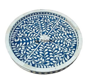 Elegante Bandeja de Servicio Moderna con Incrustaciones de Hueso, Bandeja Decorativa de Lujo Hecha a Mano para Mesa de Comedor o Café, Premium de Tradebyd - Product Image 5