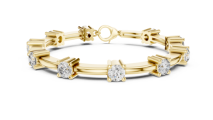 9K Yellow <b>Gold</b> Diamond Bracelet Round Cut 5.10mm 10 Stones Luxury Sparkle Elegant Wedding Party Fine Jewelry Gift Women - Product Image 5