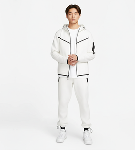 Conjunto de 2 piezas de chándal para hombre, estilo streetwear holgado, de felpa francesa de alto gramaje, con efecto desgastado y lavado ácido, que incluye sudadera con capucha corta con cremallera - Product Image 6