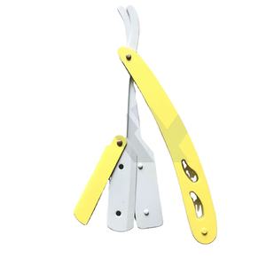 มีดโกนหนวดโลโก้สั่งทำได้ ใบมีดเดี่ยวสแตนเลสแบบเปลี่ยนได้ สีทองและสีเงิน รับผลิตมีดโกนแบบ OEM แบรนด์ส่วนตัว - Product Image 1