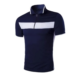 Service OEM Chemises pour hommes Logo personnalisé Tricoté 100% Coton Manches courtes Col montant Grande taille Séchage rapide Personnalisable - Product Image 5