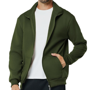 Chaqueta Deportiva Casual Unisex Personalizada de Algodón y Elastano, con Cuello Alto y Cremallera, de Alta Calidad - Product Image 4