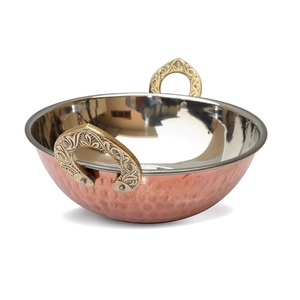 Olla Karahi de Cobre con Asa de Latón, 1 Pieza, Tazón para Servir Cereales, Sopas y Curry (13 CM) - Product Image 1