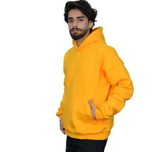Sudadera con Capucha Lisa de Felpa Técnica Amarillo Mostaza para Hombre, Mezcla de Algodón Premium, Personalizable, Envío Inmediato Sin Aranceles - Product Image 6