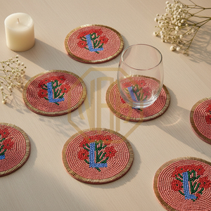 Sous-verre personnalisé en perles de verre fait main, écologique, avec monogramme, pour mariage, décoration de table, cadeau personnalisé - Product Image 5