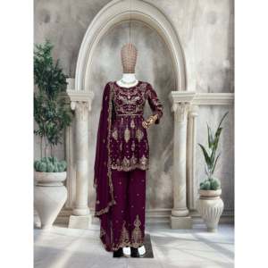 Beau haut et bas pour femmes avec Dupatta fantaisie pour les fêtes - Product Image 2