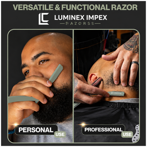 Navaja de Afeitar Recta Vintage Luminex Impex con Mango de Concha de Abulón y Acero al Carbono, Lista para Usar en Barberías y Salones - Product Image 4