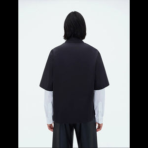 เสื้อยืดคอกลมสองชั้น แขนยาว ผ้าฝ้าย 100% ทรงโอเวอร์ไซส์ สำหรับผู้ชาย - Product Image 5