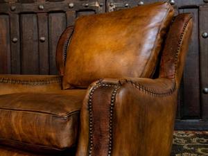 Sofá Esquinero en Forma de L de Cuero Marrón Caramelo, Estilo Clásico Moderno, Sillón Individual, Tapicería Premium, Ajustable, Decorativo - Product Image 2