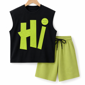 Conjunto de Camiseta y Pantalones Cortos para Niños Personalizados 100% Algodón |   Conjunto de Ropa de Verano para Niños y Niñas de 2 a 15 Años - Product Image 1