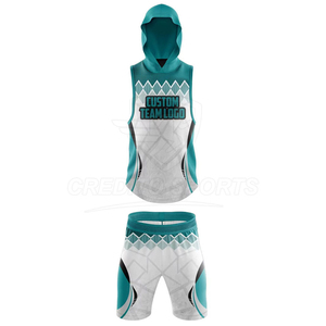 Ensemble Maillot et Short de Basketball Personnalisé Sublimé, à Capuche, Sans Manches, Anti-Transpiration, Imprimé Géométrique, Unisexe, Vêtements de Sport pour Adultes - Product Image 2