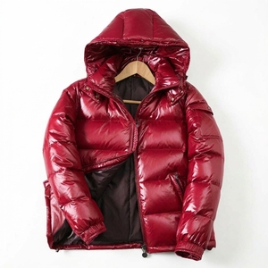 Veste matelassée brillante personnalisée par le fabricant, manteau d'hiver rembourré, doudoune unisexe zippée, coupe-vent noir pour l'extérieur - Product Image 6