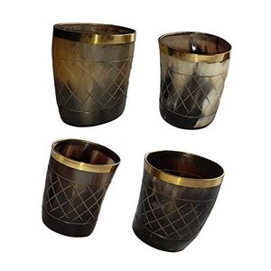 Verre à shot artisanal en corne de buffle naturelle, tasse à boire rustique faite à la main, collection de produits de service de boissons uniques pour bar - Product Image 4