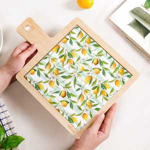 Round Wooden <b>Wedding</b> Decor Platter Modern Fruit Theme Wooden Handicraft Decorative Food Tray Format Single-Piece Packaging Trays - Product Image 3