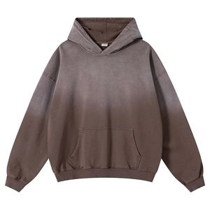 Sweat à capuche pour homme en coton 100% de qualité supérieure, avec tissu épais, cordon en coton 100%, personnalisable, pull-over uni, coupe courte et ample - Product Image 4