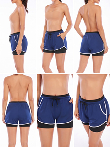 Shorts Deportivos para Mujer con Cordón Ajustable y Bolsillos, Secado Rápido, Doble Capa, Shorts de Fitness para Mujer, Cintura Media, Corte Regular - Product Image 6