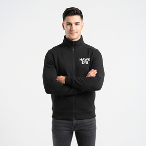 Sweat-shirt personnalisé pour homme, veste à col montant entièrement zippée, streetwear oversize, fabricant de sweats à capuche zippés personnalisés, couleur noire unie - Product Image 5