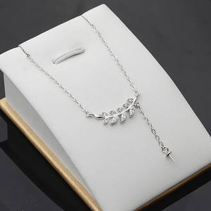 Collier pendentif en argent S925 européen et américain pour femmes, accessoires de bricolage, pendentifs et breloques fins, support creux pour perles, ensemble suspendu - Product Image 1