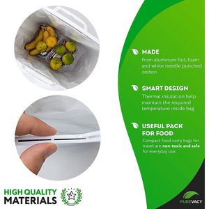Lot de 5 sacs isothermes en aluminium de 13 x 19 x 7,5 pouces pour le stockage et l'expédition de denrées alimentaires - Product Image 3
