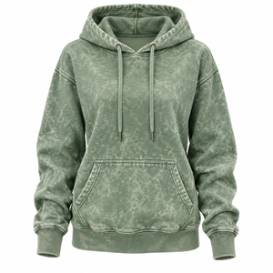 Sudadera con Capucha para Mujer WARPRO INDUSTRY, Estilo Desgastado, Color Azul Sólido, Tejido de Algodón Transpirable, Ropa Casual de Otoño, Manga Larga con Cierre - Product Image 3