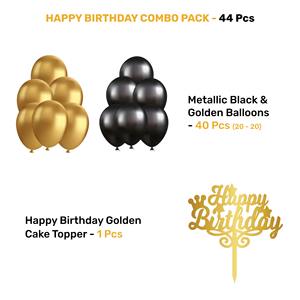 Kit de décoration d'anniversaire noir 44 pièces |   Guirlande de ballons de luxe, bannière et rideau à franges, ensemble de fête en gros - Product Image 3