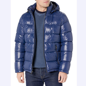 Men's Designer Light Green Puffer <b>Jacket</b> Shiny Bubble Effect Custom 100% Nylon Fabric Stand Collar <b>Waterproof</b> Wholesale Fashion - Product Image 6