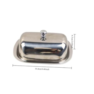 Boîte à beurre rectangulaire en acier inoxydable avec couvercle pour la cuisine - Product Image 5