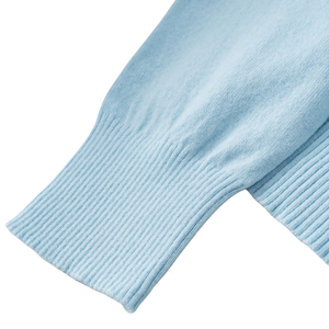 Pull en maille côtelée à col rond classique coréen pour femme, manches longues, poignets côtelés, décontracté, doux et chaud, pour usage quotidien, coupe régulière - Product Image 5
