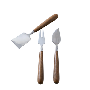 Juego de Cuchillos para Queso con Mango de Madera, Cuchillo para Queso de Acero Inoxidable de Primera Calidad, Cuchara para Untar, Tenedor, Herramientas Elegantes para Tabla de Charcutería - Product Image 2