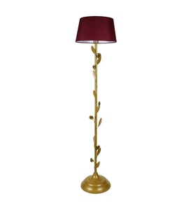 Lampe de sol de luxe en coton rouge avec base en métal, fabrication OEM/ODM, faible MOQ, prix d'usine, vente en gros, approvisionnement en vrac - Product Image 4