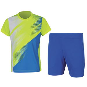 Ensemble de tenue de tennis respirante pour homme, best-seller 2026, chemise à manches courtes vert lime, imprimé numérique, vêtements de sport en polyester - Product Image 1