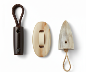 Botones de cuerno de búfalo hechos a mano, ecológicos, pulidos, ovalados, rústicos, artesanía natural, decoración del hogar, botones de presión, negro, marrón, beige - Product Image 6