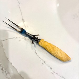 Antique Sterling Marshall Field & Co Lee Celluloid French Meat <b>Fork</b> With Alligator Grip - Product Image 4