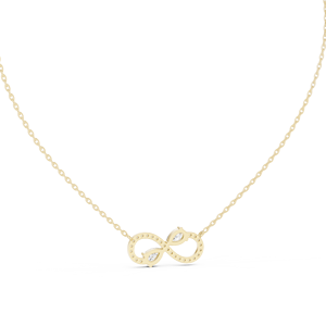 Collier pendentif infini pavé en or massif 14K 18K avec diamant de laboratoire taille poire DEF VVS, bijoux fins, cadeau d'anniversaire, vente en gros OEM - Product Image 5