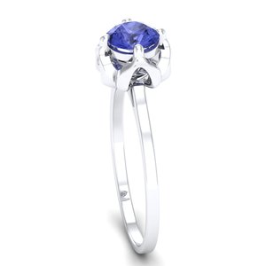แหวนเพชรแทนซาไนต์ทรงกลม 14K ทองคำแท้ น้ำหนัก 0.84 กะรัต REYES ลดราคาพิเศษ สำหรับผู้หญิง แหวนหมั้น แหวนแต่งงาน ของขวัญสุดหรู - Product Image 2
