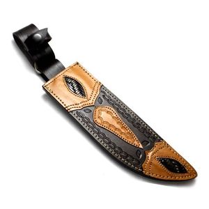 Étui en cuir texturé à grain riche, best-seller, pour couteaux Bowie à lame fixe - Product Image 2