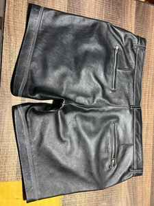 Men's Genuine Leather <b>Shorts</b> Black Casual Club <b>Rave</b> Pockets <b>Short</b> Zipper Lambskin Soft Touch - Product Image 3
