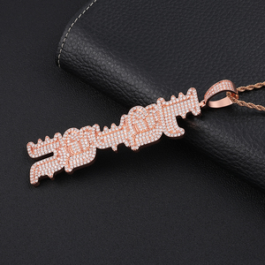 Collar con Colgante de Nombre en Plata 925 con Incrustaciones de Diamantes Cultivados en Laboratorio, Acabado en Oro Rosa, Joyería Hip Hop para Hombres y Mujeres - Product Image 2