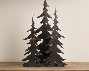 Seasonal Metal <b>Tree</b> Decorations 4 Pcs Modern Handmade <b>Christmas</b> Centerpieces Die Cut Design Tabletop Display - Product Image 2