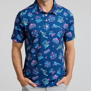 Chemises de golf pour hommes avec impression personnalisée, dernier design, logo brodé, design personnalisé, polyester et élasthanne - Product Image 1
