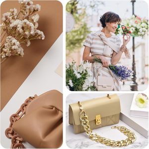 Chaîne de sac à main en acrylique, sangle plate de remplacement pour sac à main de 17,7 pouces, chaîne plate en acrylique pour sacs à main, violet - Product Image 2