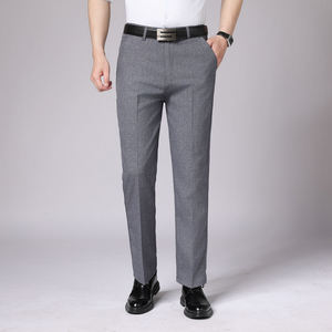 Pantalon de costume droit léger à rayures pour homme, taille haute, formel, pour le bureau et les trajets quotidiens - Product Image 5