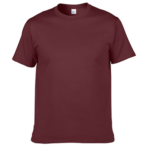 Men's <b>Red</b> Solid Color O-Neck Short Sleeve T-<b>Shirt</b> 100% Cotton Regular Fit Casual Jersey Knitted Top - Product Image 2