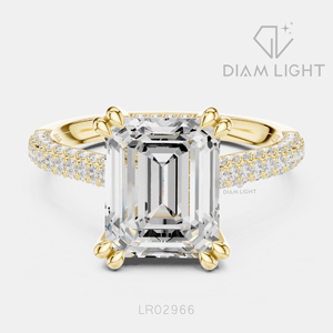 Elegante Anillo de Diamante Cultivado en Laboratorio con Corte Esmeralda de 3.71CT en Oro Blanco de 14KT, Certificado IGI, Color F+, Claridad VS+, Joyería de Compromiso y Boda - Product Image 5