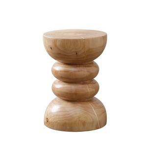 Modern Wooden <b>Stool</b> Handmade Scandinavian Design Living Room Furniture Natural Wood Grain Home Decor Apartment Use - Product Image 2