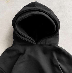 Sweat à capuche double en coton épais, coupe oversize et courte, style streetwear, pour homme, en molleton, avec logo personnalisé - Product Image 2