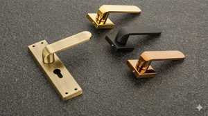 Modern Door <b>Handles</b> Mortis <b>Lock</b> Lever Door <b>Handles</b> Square Rose Door <b>Handles</b> Interior Door Hardware Premium Minimalist Design Fit - Product Image 2